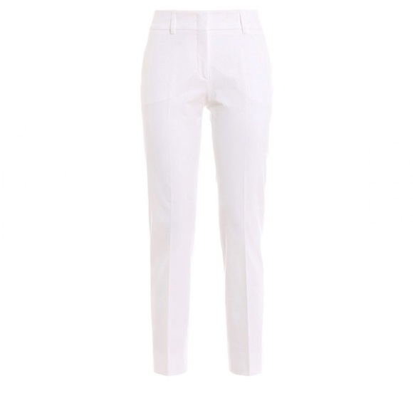 Piazza Sempione Kim White Cotton Tailored Trousers Size 10 US / IT 46 - Picture 5 of 9